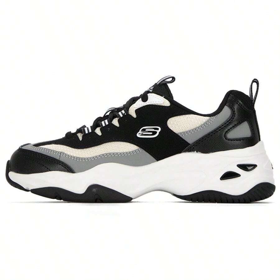 Skechers 女士休闲鞋,舒缓熊猫鞋,D'LITES系列时尚系带运动鞋,适合户外及日常休闲穿着,舒适百搭,896144-BKW - 黑色/白色 - 查看 1