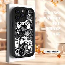 Gaming Controller Pattern Phone Case It Is Compatible With IPhone 17/16/15/14/13/12/25 Pro Max/Pro/Plus Models. It Features A Stylish And Minimalist Design And Provides Shockproof And Abrasion-Resistant Protection. - Negro - Ver 2