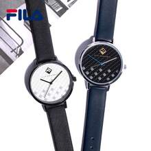 Relógio de Quartzo Minimalista FILA para Homens e Mulheres, Mostrador Preto e Branco Xadrez, Pulseira de Couro Preto Macio, Relógio de Pulso de Luxo Leve para Uso Diário e Ocasiões Casuais - Tamanho Único - Visão 5