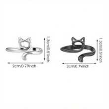 Crochet Ring For Finger Yarn Guide, 2 Count Adjustable Cat Design Knitting Loop Crochet Ring With Box, Knitting Accessory - A - View 2