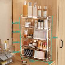 1 Wall-Mounted Cosmetic And Nail Polish Organizer - 3/4/5 Tier Detachable Transparent Plastic Shelves, Space-Saving Bathroom And Bedroom Storage Rack, Portable Adhesive Design For Easy Installation, Bathroom Organization, Smooth Surface, Perfume Storage, Valentine's Day Gift,Room Decor - Multicolor - View 13