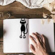 2pcs Acrylic Bookmarks, Creative Hollow Cat Design, Black Cat Student Version, Exquisite Minimalist Ins Style - Black Kitten Bookmark - View 5