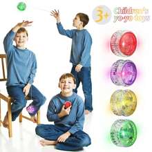 6 Yo-Yos Luminosos, Brillantes, Creativos, para Ejercitar la Fuerza de la Muñeca, Divertidos Juguetes para Niños, Yo-Yo Luminoso TXSG - 1 - Ver 1