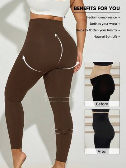 Plus Size High Waist Soft Butt Lifter Shapewear Leggings