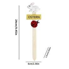 Easter Decorations - Cute Resin Rabbit Wood Sign, Home Garden Planter Yard Decor - Rabbit Jump - View 13