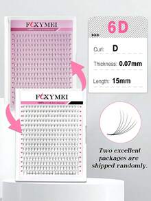 15 pares de extensiones de pestañas postizas precurvadas 3D 6D 10D 12D 14D 16D con base puntiaguda, efecto de pestañas de visón sintético esponjoso y rizado, hechas a mano - D - Ver 19