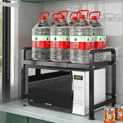 可扩展多层厨房置物架，微波炉架，坚固的台面置物架