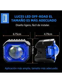  2 Piezas Luces Auxiliares LED para Faros Delanteros Lente de Aumento Luz Roja Azul Estroboscópica Seis Modos para Motos y Automóviles - A - Ver 6