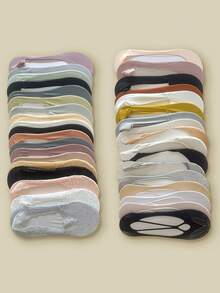 10双装女士柔软舒适蕾丝袜，硅胶防滑隐形船袜，薄款夏季款式 - 彩色 - 查看 2