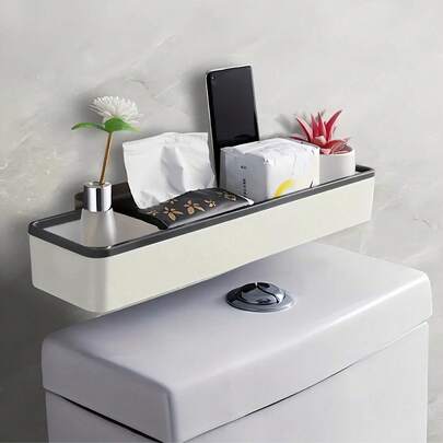 Toilet Storage Rack Pladsbesparende Toiletopbevaringsstativ - Uden Boring, Multifunktionel Badeværelsesorganisator Til Shampoo Og Kosmetik