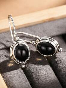 1 Pair Women's Elegant Water Drop Shaped Earrings, Suitable For Wedding, Engagement, Anniversary, Party Wear, Valentine's Day Gift - Silver - View 5