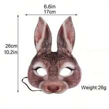男士兔子面具，可爱3D动物兔子面具，万圣节派对服装化妆舞会道具，复活节圣诞舞会，毕业舞会，化装舞会 - 彩色 - 查看 6