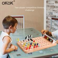 CPC CE EN71 Certified Wooden Educational Toys, Baby Logic Thinking Training Toys, Wooden Master Chess Building Blocks Game - Multicolor - View 6