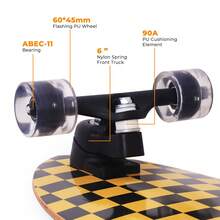 Nattork Complete Skateboards 29" X 9" Youth Cruiser Skateboard For Beginners Double Kick Deck Concave Girls Or Boys Skateboard Gold Check - Golden Check - View 2