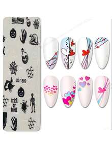 Halloween Nail Stickers Set With Skull Pumpkin Spider Web Witch Designs Self Adhesive Nail Art Decals For Women Girls DIY Manicure - Multicolor - View 2
