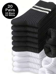 1/3/5/10/20 双装男士短袜靴袜白色平价服装Y2K可爱运动趣味鞋情人节礼物 - 彩色 - 查看 9