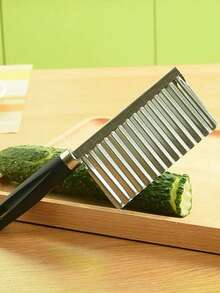 2 piezas Cortador de patatas y verduras ondulado de acero inoxidable - Multicolor - Ver 9