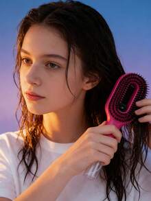 WANMEI 2-In-1 Spray Hairbrush, Transparent White, Water Mist Spray Brush, Built-In Water Tank, Soft And Flexible Bristles, Wet And Dry Styling Spray Brush, Suitable For Curly, Straight And Wavy Hair, Moisturizing Hairbrush,Curling Comb, Detangling Comb, Women's Comb, Hairdressing, Travel, Hair Products, Hair Tools, Hair Supplies, Hairdressers, Hair Accessories, Hair Salons, Hair Equipment.Berry Rose (Boxed) - 玫紅色 - 查看 2