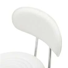 White Round Adjustable Salon Stool With Backrest & Striped Design Sturdy Ergonomic Rolling Stool For Salon Spa Barber Shop Beauty Studio Home Use - 預設 - 查看 2