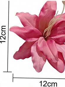 1pc 13cm Large Polyester Flower Print Bohemian Style Fabric Flower Hair Clip, Suitable For Beach, Travel, Date, Daily Wear - Royal Blue - View 2