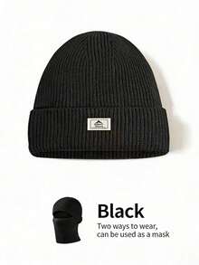 1PC Balaclava Men's Knitted Wool Hat, Autumn And Winter Hat Windproof Face Mask, Face And Neck Protection, Warm Hood And Cold Hat - Two Uses for One Hat - View 14