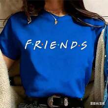 Refreshing SummerFashion Friends TV Show Funny Cartoon T Shirt Women Graphic Best Friends Harajuku T-Shirt Korean Style Tshirt Top Female 2026 - 藍色 - 查看 1