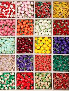 3/6/9/12个随机可爱水果海洋主题吊坠饰品，2D/3D DIY项链、耳环、手链配件 - 3D動物 - 查看 9