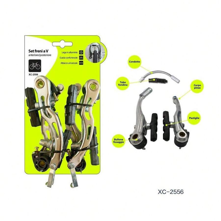 OISE ART STORE Set Freni A V Bici Universali Anteriore Posteriore In Lega Di Alluminio Xc-2556 - - Multicolore - Visualizzare 1