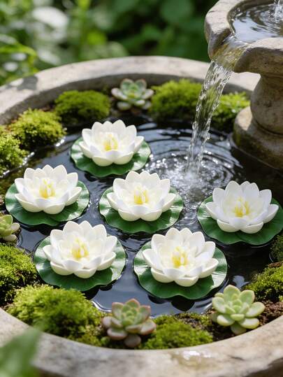 3pcs Artificial Floating Foam Lotus Flowers,Artificial Floating Lotus Flowers With Lily,Artificial Pond Plants Ornaments,Lifelike Pond Plants Ornaments,For Pool Lake Aquarium Garden Water Decor,Home Garden Pond Pool Aquarium Diwali Decoration,DIY Wedding & Wedding Decorations, Lifelike Fake Floral Accents,Fish Pond