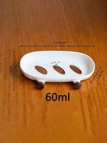 1pc Elegant Ceramic Small Plate/Dish, Cute Dipping Sauce Dish, Bone Dish, Appetizer Plate For Home Use - Multicolor - View 7