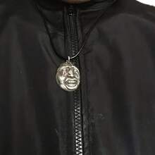 1pc Punk Skull Pendant Necklace, Skull Head Necklace, Unisex Hip Hop Halloween Party Jewelry - Antique Silver - View 2