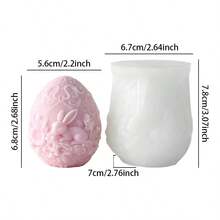 1个复活节兔子蛋香薰蜡烛硅胶模具，易脱模，适用于石膏/树脂/肥皂/蜡烛，复活节桌面装饰品，节日礼物 - A - 查看 8