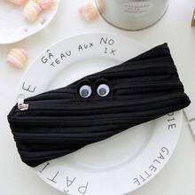 Hộp đựng bút bằng nylon hình quái vật nhỏ dễ thương, tối giản, có khóa kéo, dung tích lớn, họa tiết hoạt hình, túi đựng bút ngộ nghĩnh. - Mảnh duy nhất - Xem 12
