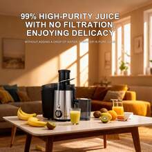 SOKANY 03033 Mélangeur multifonction en acier inoxydable, moteur haute puissance de 800 W, grande capacité de 500 ml, alimentation de fruits entiers sans découpe, rendement en jus de 99%, conception sans filtre, convient pour un usage domestique et commercial - Prise de type UE C (220-240 V) - Voir 8