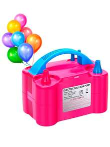 Bomba Electrica Para Inflar Globos Con Doble Inflador Fiestas - Rosa Fucsia - Ver 2