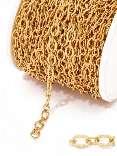 100cm Stainless Steel Golden Frosted Oval Link Chains For DIY Men Women Necklace Bracelet Jewelry Link Chain Handmade Accessories