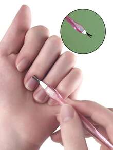 10pcs Plastic Handle Double-Ended Callus Remover Tools, Suitable For Nail Cuticle Care - Multicolor - View 2