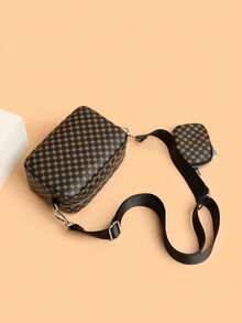 2pcs/Set Men Mini Crossbody Bag, Key Pouch, Retro Shoulder Bag, Camera Bag, Fashion Backpack, Perfect For Valentine's Day - Rust Brown - View 6