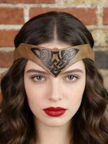 Justerbar keltisk vikingahuvudbonad i PU-läder, medeltida cosplay-tillbehör, LAJP-festivalkostym - A - Visa 10