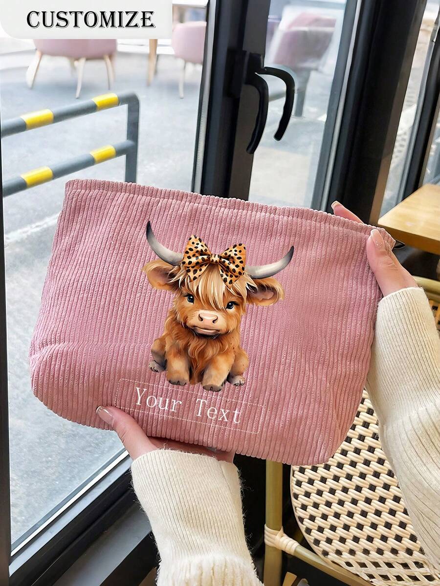 Customized Makeup Bag, Customized Cosmetic Bag, Customized Letter Name Logo Storage Bag, Lightweight Zipper Makeup Bag - Multicolor - View 1