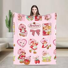 S-Strawberry Pink Shortcake Throw Camping Chair Picnic Blanket Fluffy Plaid Blankets For Decorative Sofa Portable King Lid Downy (6) - 如圖所示 - 查看 13