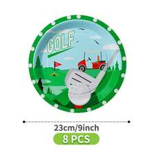Golf Themed Disposable Plate, Napkin, Cup Set, Plates, Napkins And Cups Party Supplies, Serves 8 Guests, Disposable Paper Plates Party Tableware Suitable For Birthday, Wedding, Theme Party, Family Picnic - Multicolor - View 6