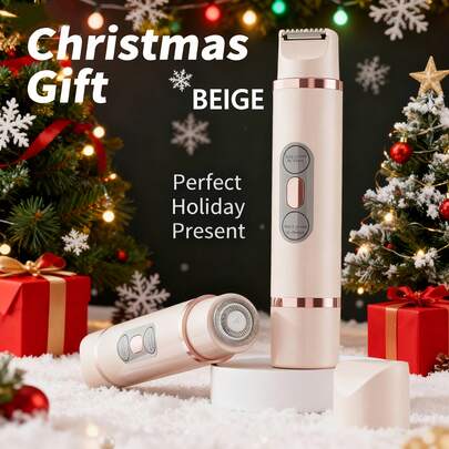 MORE BEAUTY 1-piece new women's bikini trimmer, dual-head two-in-one electric shaver, equipped with painless ceramic blades, USB Type C rechargeable, women's electric shaver, two-in-one women's leg, armpit, face and pubic hair electric shaver, rechargeable razor, electric multi-functional shaver (2-in-1 for women) - nail clipper for swimsuits, eyebrows, face, legs and armpits - portable swimsuit trimmer - rechargeable and soft-touch, suitable for women's face, chin, armpits and eyebrows, for use both wet and dry, can trim body hair, very suitable as a gift for vacations (pink)