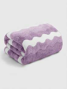 1/2pcs Coral Fleece Wavy Pattern Bath Towel, Super Soft & Absorbent, Quick Drying, Suitable For Face/Body Washing, High Quality & Lightweight, Applicable For Bathroom, Bedroom, Home, Hotel, Swimming Pool, SPA, All Seasons, Bathroom Decor, Bathroom Accessories, Valentine's Day Gift - Multicolor - View 25