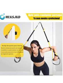 Equipo de Entrenamiento de Suspension, correas de entrenamiento de resistencia al peso corporal, Rally Banda de Resistencia, para Entrenamiento de Gimnasio en Casa de Cuerpo Completo - Negro - Ver 7