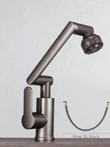 Mechanical Swing Arm Basin Faucet, Plastic Shell, Metal Body, 360° Rotatable; Single Handle Hot And Cold Adjustable, Suitable For Bathroom Basin, Bathtub, And Kitchen With Anti-Splash. Bathroom Hardware Accessory, Compatible With Various Washbasins, Great Gift For Halloween, Christmas, And New Year. - Multicolor - View 17