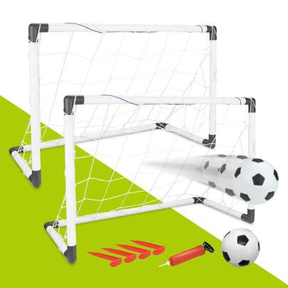 Foldable Indoor/Outdoor Children's Soccer Goal, Portable Soccer Goal, Durable Soccer Net, Best Choice For Skill Training In Summer Outdoor Sports, Double Goal Plastic Soccer Pole Frame Set, Inflatable Youth Sports Toy, Suitable For Boys/Girls Indoor/Outdoor Team Games, Stress Relief Games, Birthday/Holiday Party Gift
