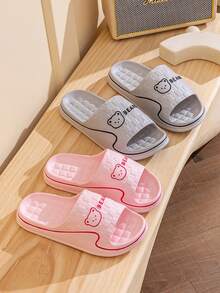 Summer New Bear Printed Slippers, Unisex Sandals, Multi-Color Options, Men's Large Size Slippers, EVA Women's Indoor Slippers, Simple Design, Soft And Comfortable Soles, Silent Walking, Suitable For Bathroom, Home, Dormitory Or Office Wear, Suitable For All Seasons - Women's Slippers - View 9