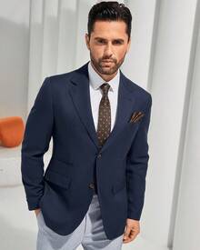1PC  Spring/Fall  Summer    Slim Fit    Wedding  Business  Party - 深藍色 - 查看 9