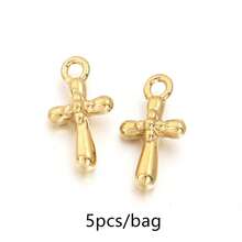 5pcs/Pack Stainless Steel Cross Pendant, Fashionable Personalized Necklace Bracelet Earring Jewelry Making Cross Pendant, Anti-Allergy Jewelry DIY Pendant Accessories - Pendant - View 23